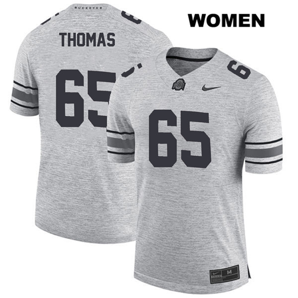 Ohio State Buckeyes Women's Phillip Thomas #65 Gray Authentic Nike College NCAA Stitched Football Jersey SY19L86RI